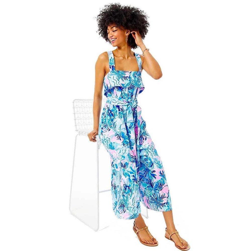 Lilly Pulitzer Blue and Pink Floral Jumpsuit